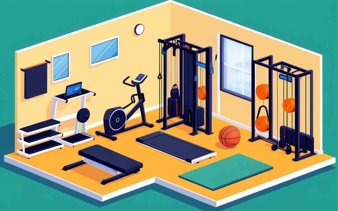 Разработка безопасной домашней спортивной зоны с использованием многофункциональной мебели и умных технологий