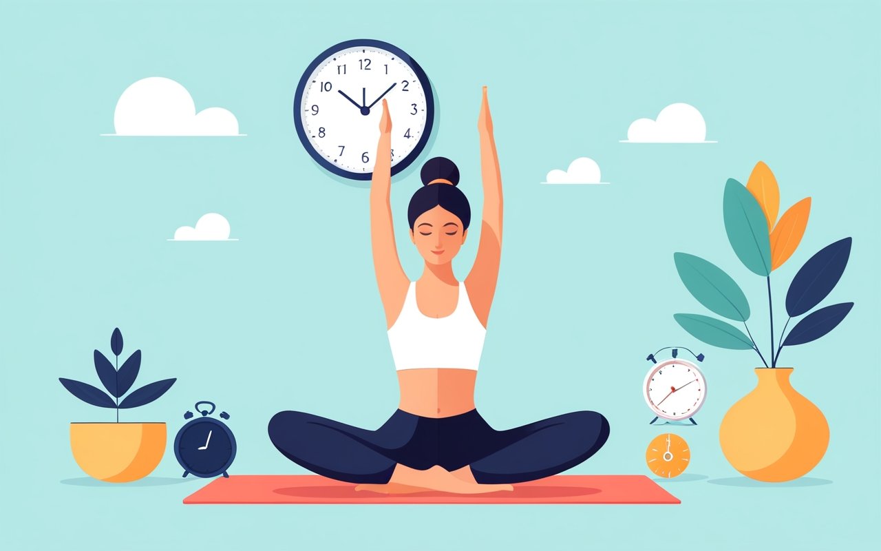 Практика йоги с элементами тайм-менеджмента для балансировки домашнего ритма