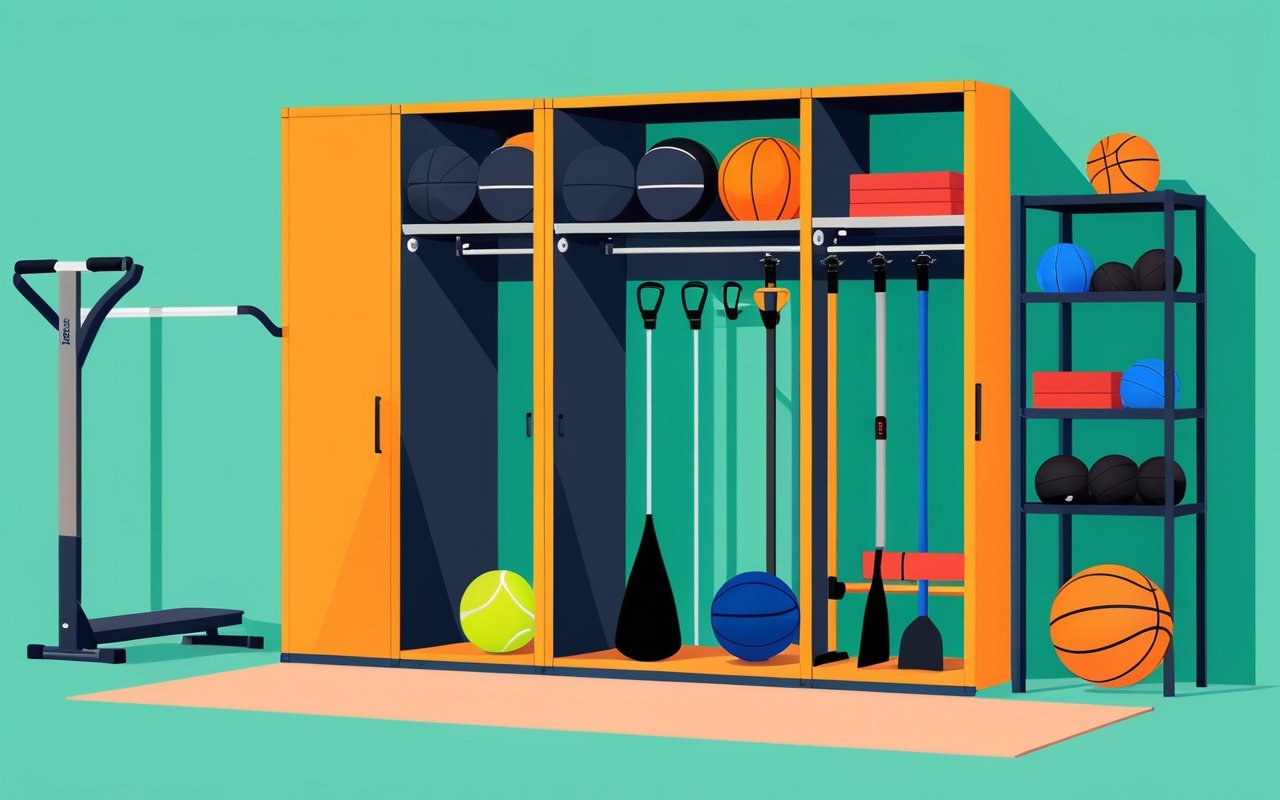 Оптимизация хранения спортивного инвентаря в малогабаритных домашних спортзалах с помощью модульных систем