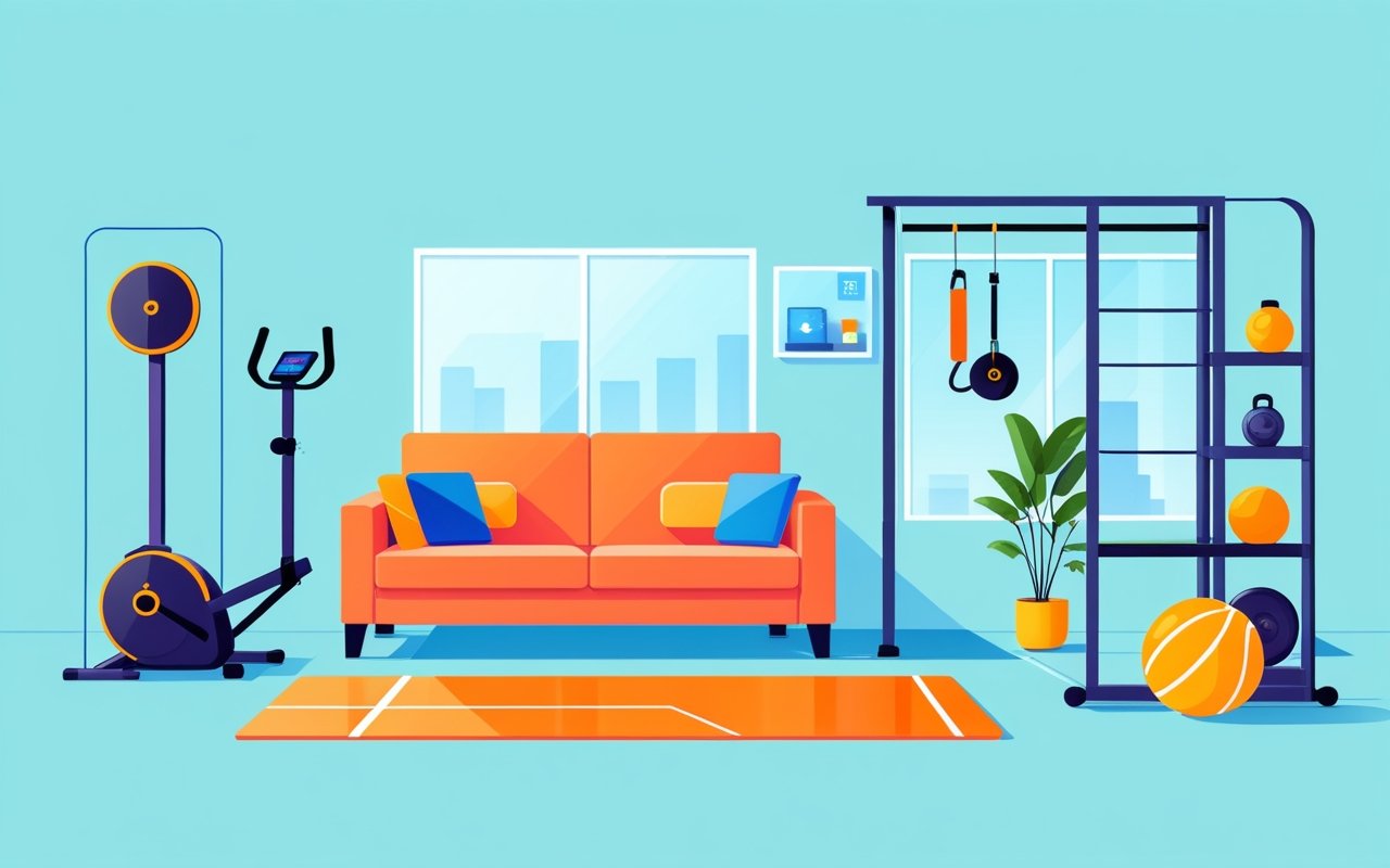 Использование умной мебели с интегрированным спортивным оборудованием для компактных домашних тренировок