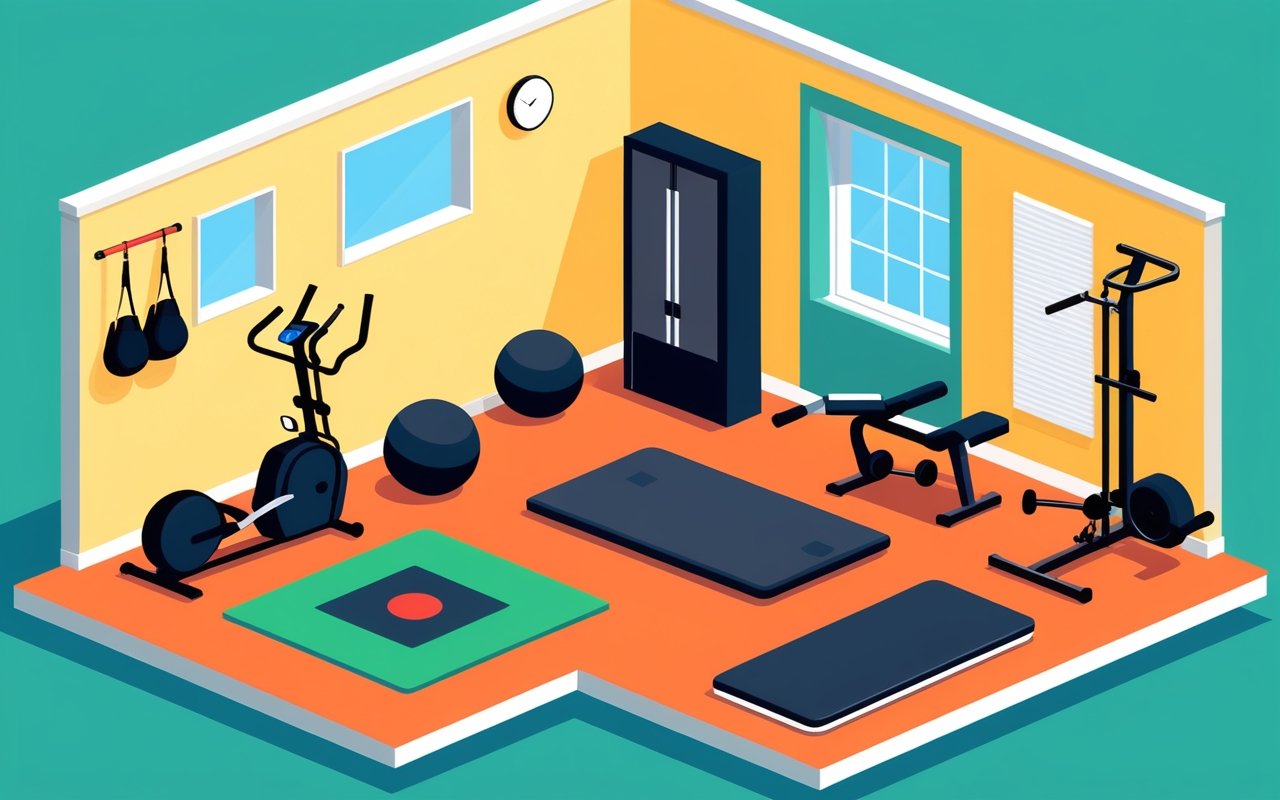 Создание multifunctional зоны для силовых и кардио тренировок на ограниченной площади дома