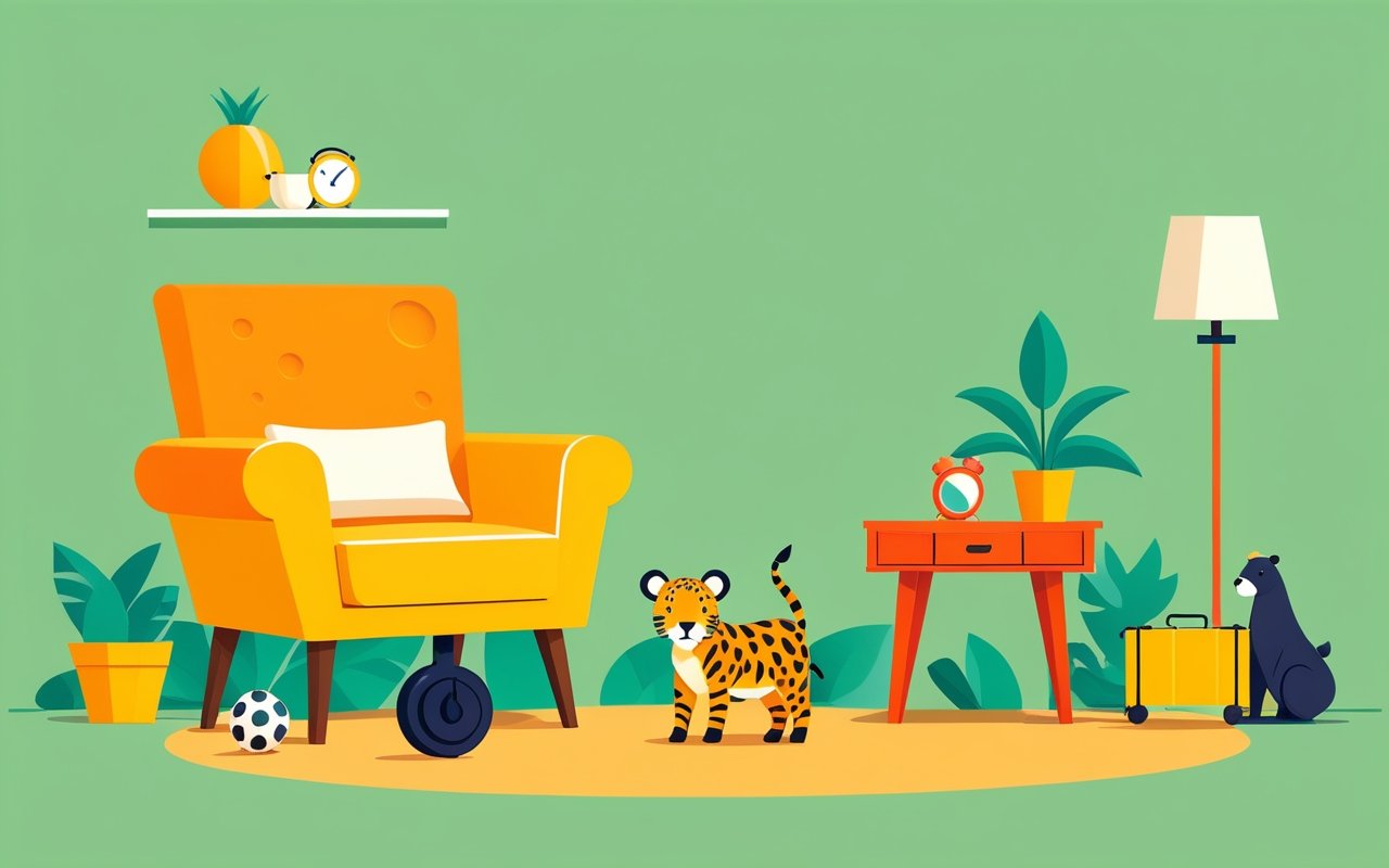 Создание мини-сафари: тренировка в стиле животных с использованием мебели в качестве препятствий