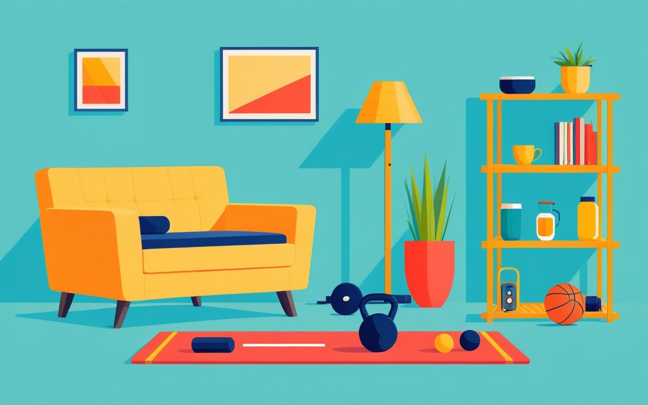 Тренировки с подручными средствами: как использовать мебель и бытовые предметы вместо спортинвентаря дома